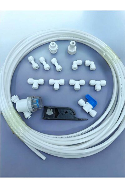 Genaric مجموعة التحلية تتضمن 10 امتار خرطوم ابيض مع 14 قطعه من الملحقات