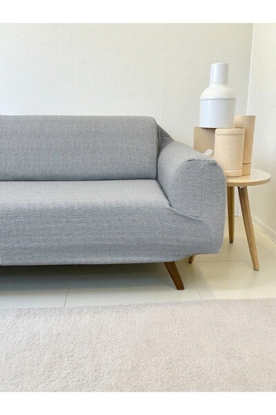 coverbox Брошура Еластичний чохол для крісла на 3 особи | Нековзний, еластичний та праний чохол для крісла СІРИЙ колір