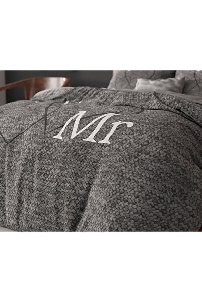 Sleeptime Set lenjerie pat premium - OEKO-TEX® Standard 100, Gri, Bumbac, 135 x 200 cm, Origine Olanda