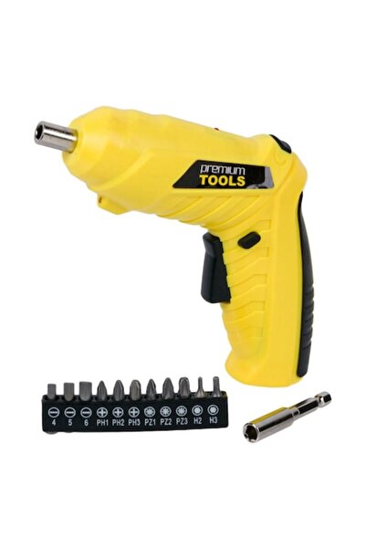 SHOPIENS Electric Screwdriver Premium Tools, LED Model, 3.6V Capacity, 11 Bits, Yellow