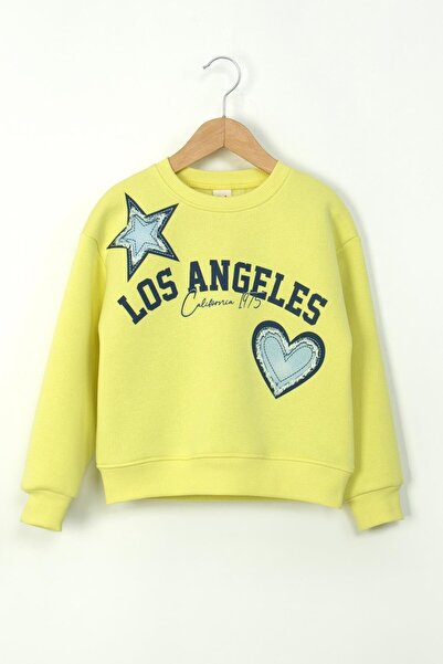 DMB BOYS & GIRLS Дмб момичешка блуза с качулка и принт 9-14 години жълта