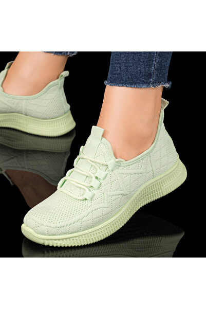 BMoD Pantofi sport verzi cu talpă plată pentru femei MOD10147