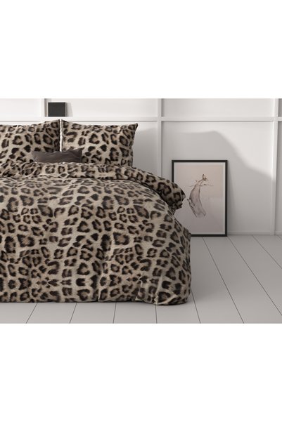 Sleeptime Lenjerie de pat, Sleeptime, pentru 2 persoane, Panther Brown, Microfibră, 200x240 cm