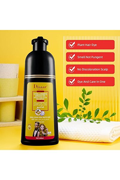 Disaar SPEEDY HAIR COLOR SHAMPOO BLACK WITH COLLAGEN AND ARGAN 400ML