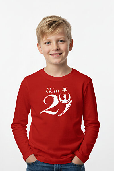 FYK KİDS October 29Th Print Themed Long Sleeve Boys' Sweatshirt