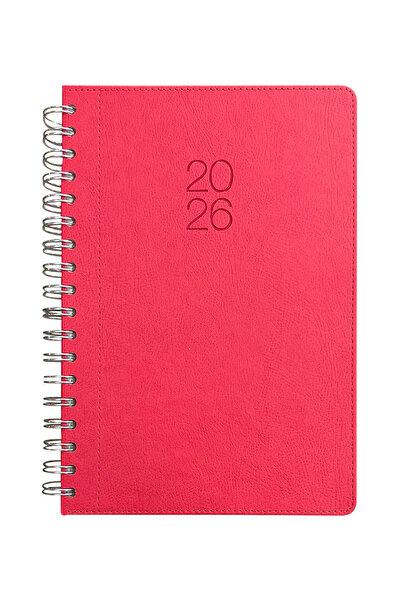 KILAVUZ REKLAM مفكرة يومية حلزونية من الجلد الحراري مقاس 17×24 سم لعام 2026 ب...