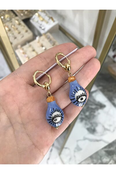 the ASEL İNCİ Ceramic Model Eye Detailed Earrings