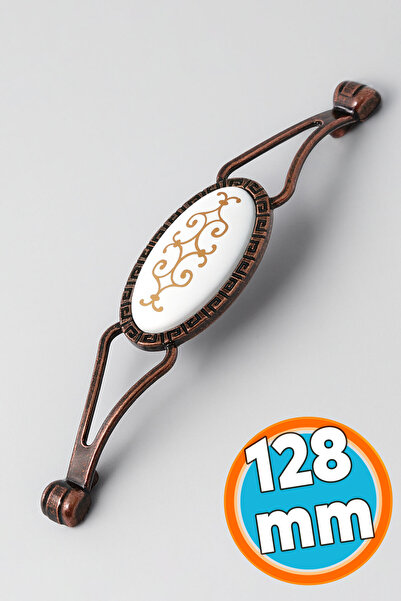 NZB Mobilya Mutfak Çekmece Dolap Kulpu Kulbu Kulpları (128 mm-12.8 cm) Eskitme Antik Bakır Metal