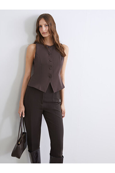 LC Waikiki Brown Crew Neck Women's Classic Vest