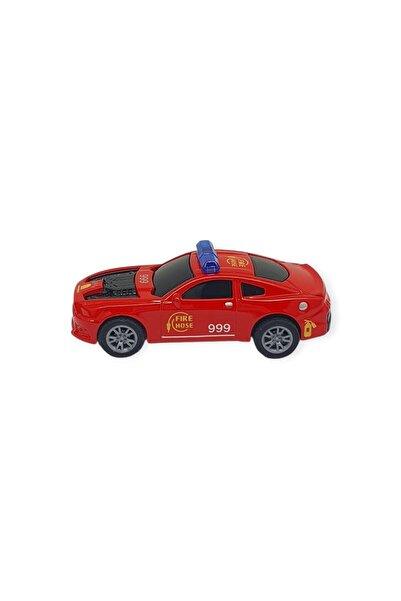 SEHER OYUNCAK Pull and Go Metal Small Cars 8 cm - Sh40031 - Red Fire Truck (Lisinya)