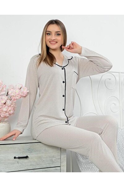 laura socks set pijamale din viscoza cu guler de camasa si nasturi