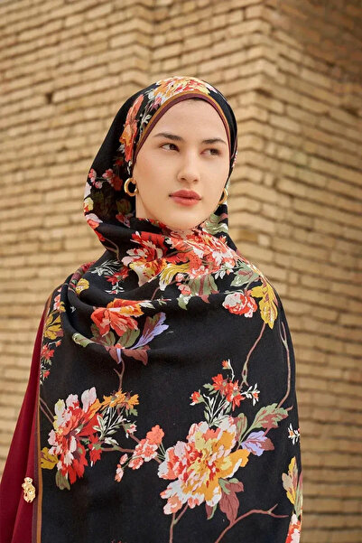 ED Scarf Leyha Yün İpek Şal - Siyah