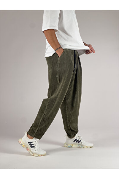 COCOPELLI Khaki Velvet Pleated Half-Shalwar Coc1033