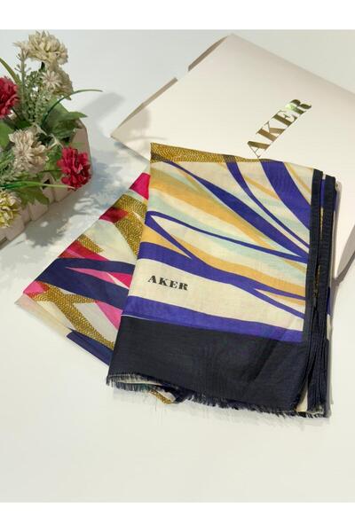 Aker Yaz Serinliği Geometrik Desen Şal 7766777