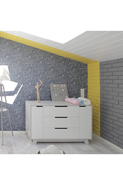 veres Children's chest of drawers with 3 drawers, white-gray