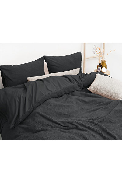 Sleeptime Bed linen, Sleeptime, for 2 people, Plush, Anthracite, 200x220 cm