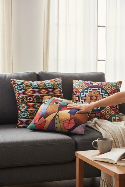 Chintar Tapestry Woven 3-Piece Throw Pillow Cover Set