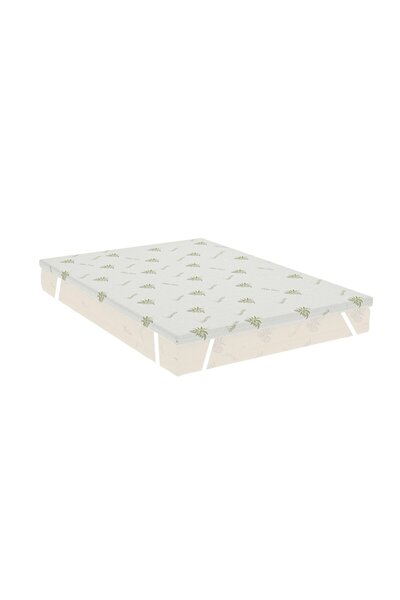 Somn Topper Aloe Vera 120X200X5 Cm, Cu Elastic, Husa Detasabila Si Lavabila, Fermitate Medie