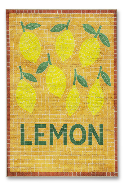 Rugs Modern Halı MOSSO LEMON Υφαντό Χαλί με Γραπτό Σχέδιο, Vintage Διακοσμητι...