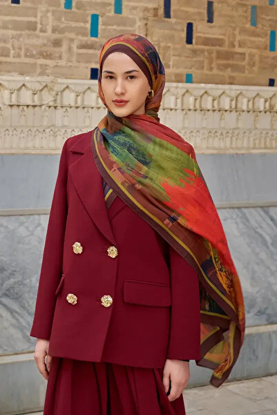 ED Scarf Fearless Pamuk Modal Şal - Kızıl Kahve