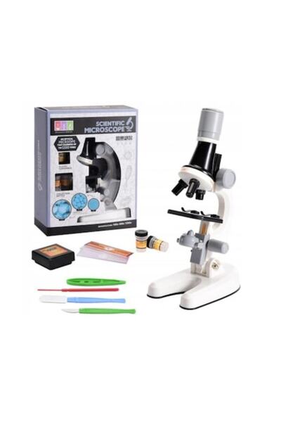 dalimag Toy Microscope for Kids, 100x, 400x, 1200x Magnification, White