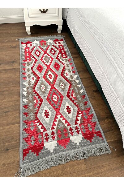 oem home Traditional carpet, double-sided, size 60x150cm, gray-red