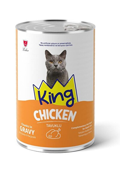 King Sos İçerisinde Et Parçacıklı Tavuklu Kedi Konservesi 400 Gr