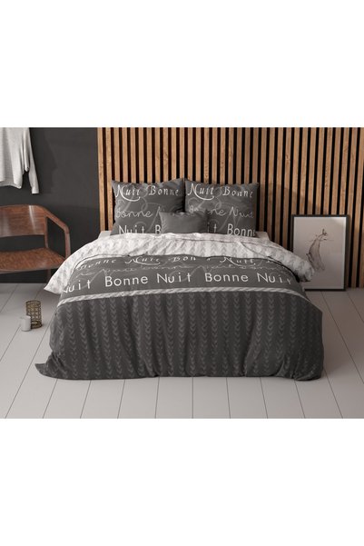 Sleeptime Lenjerie de pat, Sleeptime, pentru 2 persoane, Anthracite, Bumbac, 200x220 cm