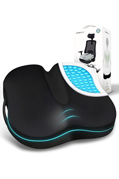 Travel Ease وسادة مقعد جل تقويمية لعظام العصعص من إسفنج الذاكرة، وسادة مقعد ل...