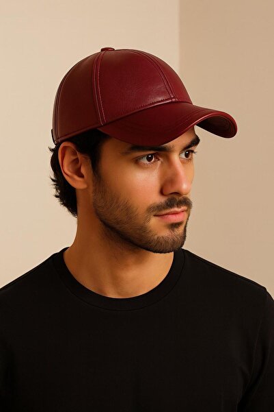 Hayalet 100% Pu Leather Stylish and Adjustable Unisex Leather Cap Women/Men Leather Hat Sports Model