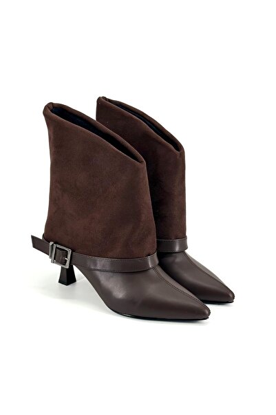 Shoebutik Γυναικείες μπότες με τακούνι Dorcel Bitter Brown Belt Detail