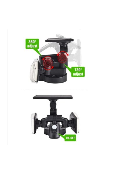 K KATHODE Set 4 x lampă solară reglabilă cu încărcare, 78 x LED SMD, senzor de mișcare/amurg/standby, buton ON/OFF SH-0