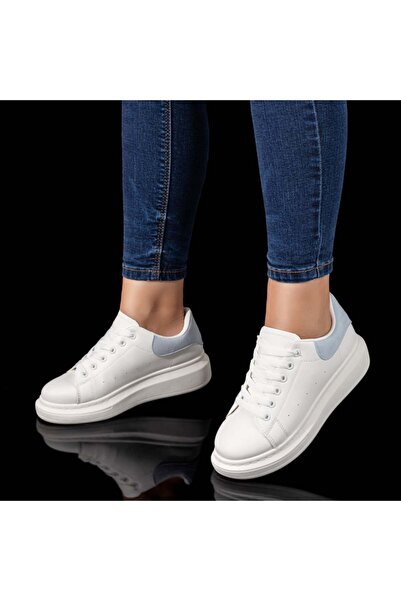 Modlet.ro Pantofi de damă din pânză albi și albaștri MOD10121