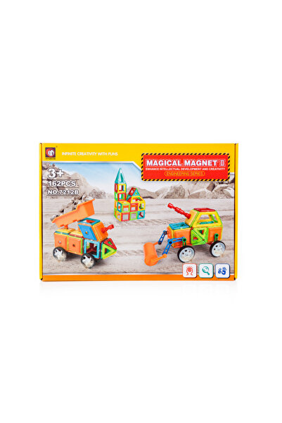 Ikonka Magnetic construction set 162 pieces Multicolored