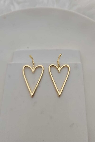 KYOLA DESİGN Zarif Kalp Gold Kadın Küpe