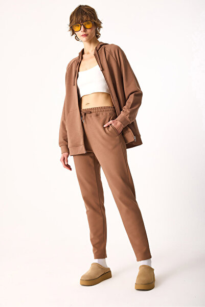 VENA Βαμβακερό παντελόνι Larissa Regular Fit-Καφέ