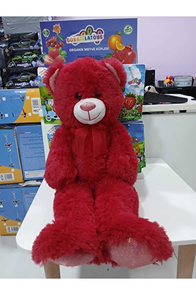 Boratila Toys دب أحمر لطيف من القطيفة مقاس 70 سم