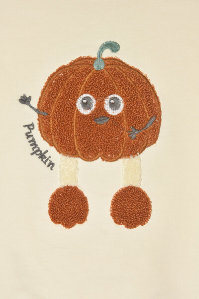 WORRN Erkek Çocuk %100 Pamuk Kabak Nakış Süzeneli Paça Lastikli Takım - 2150