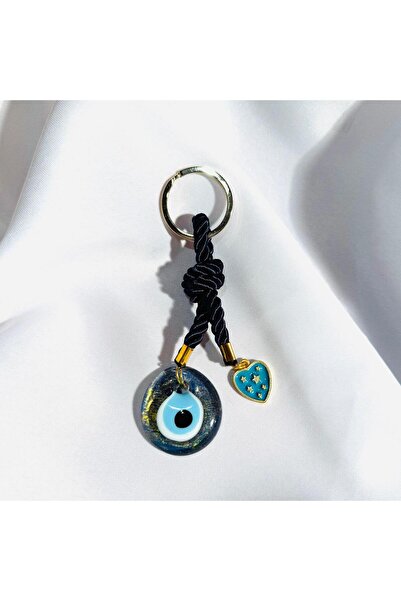 FİDE GLOBAL Hediyelik Nazar Boncuklu Lacivert Renk Anahtarlık, Çanta Süsü - Ç...