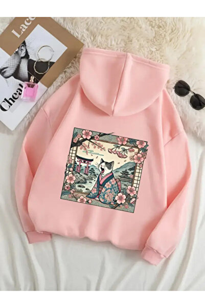 Flaubert -Γυναικείο φούτερ γάτα με τύπωμα από ύφασμα ποιότητας 3κλων oversize...