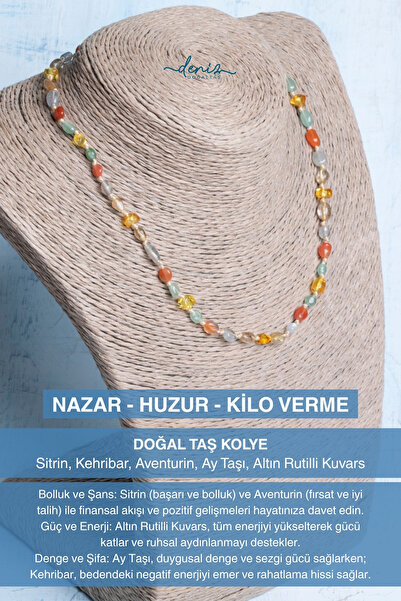 Deniz Doğal Taş قلادة من الحجر الطبيعي المعتمد نازار - هدوء -