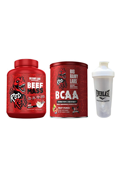 BIG RAMY LABS مجموعة زيادة الكتلة العضلية: لحم بقري 6 أرطال، فانيليا + BCAA +...