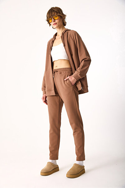 VENA Βαμβακερό παντελόνι Larissa Regular Fit-Καφέ