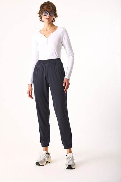 VENA Mia меки еластични маншети полуприлепнали панталони от тренировъчен костюм (CUPRO) - антрацит