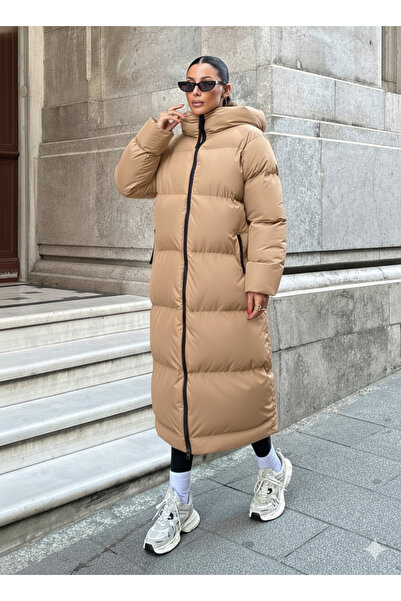 Ceylen Palton lung puf cu glugă