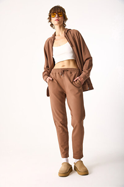 VENA Βαμβακερό παντελόνι Larissa Regular Fit-Καφέ