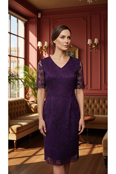 dml giyim Ful güpürlü anne elbise