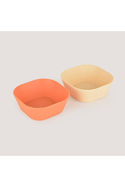 KUT FLY وعاء مربع الشكل من إل سي، طقم من قطعتين، بلون الخوخ - الفانيليا (4 قطع)