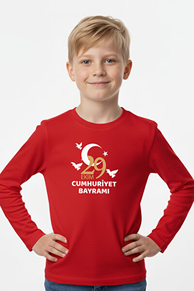 FYK KİDS 29 October Printed Detailed Long Sleeve Boys' Sweatshirt