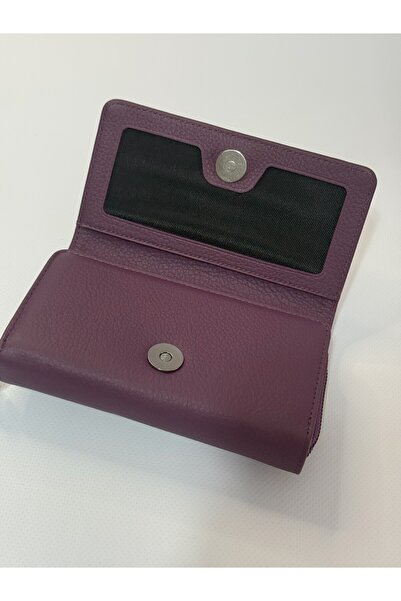 Nevgiss Aksesuar Two Compartment Leather Wallet with Magnetic Snap Closure